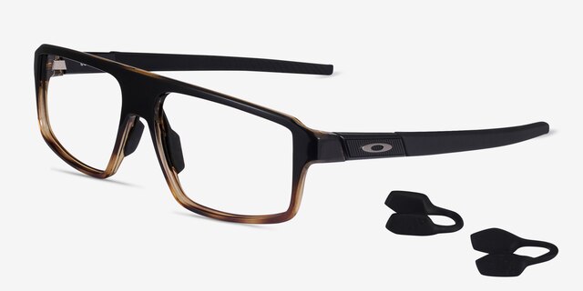 Oakley Cogswell Polished Black Brown Tortoise PlasticEyeglass Frames from EyeBuyDirect, Angle View