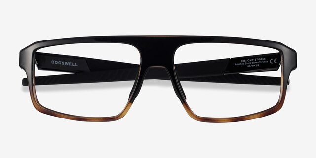 Oakley Cogswell Polished Black Brown Tortoise PlasticEyeglass Frames from EyeBuyDirect, Closed View