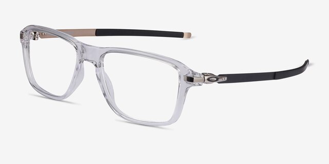 Oakley Wheel House Polished Clear PlasticEyeglass Frames from EyeBuyDirect, Angle View