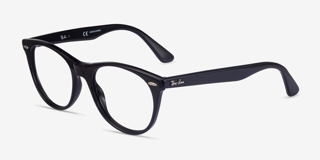 Ray-Ban RB2185V Black AcetateEyeglass Frames from EyeBuyDirect, Angle View
