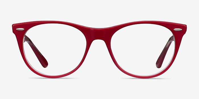 Ray-Ban RB2185V Red Transparent Acetate Eyeglass Frames from EyeBuyDirect