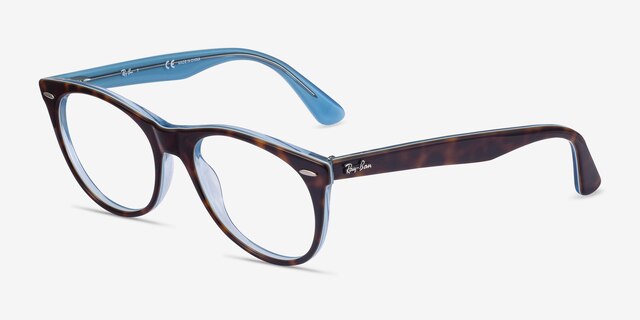 Ray-Ban RB2185V Tortoise Blue AcetateEyeglass Frames from EyeBuyDirect, Angle View