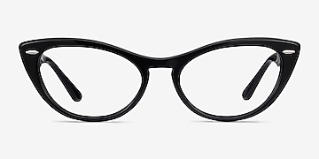 munching overraskende Hej Ray-Ban Nina - Cat Eye Black Frame Glasses For Women | Eyebuydirect