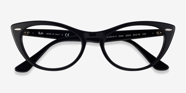 Ray-Ban Nina Black AcetateEyeglass Frames from EyeBuyDirect, Closed View