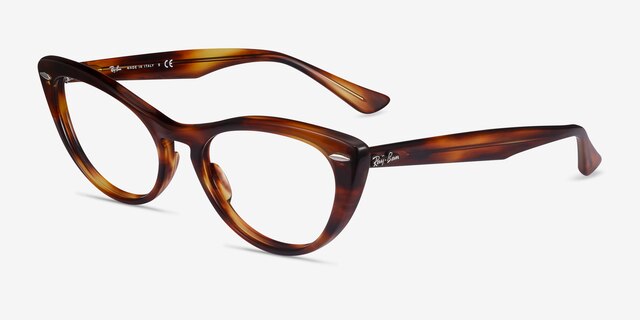 Ray-Ban Nina Tortoise AcetateEyeglass Frames from EyeBuyDirect, Angle View