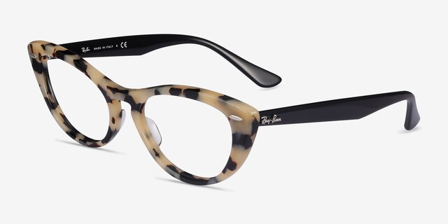 Ray-Ban Nina Tortoise Black AcetateEyeglass Frames from EyeBuyDirect, Angle View