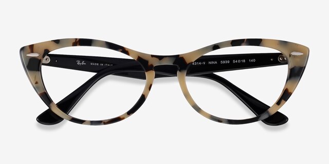 Ray-Ban Nina Tortoise Black AcetateEyeglass Frames from EyeBuyDirect, Closed View