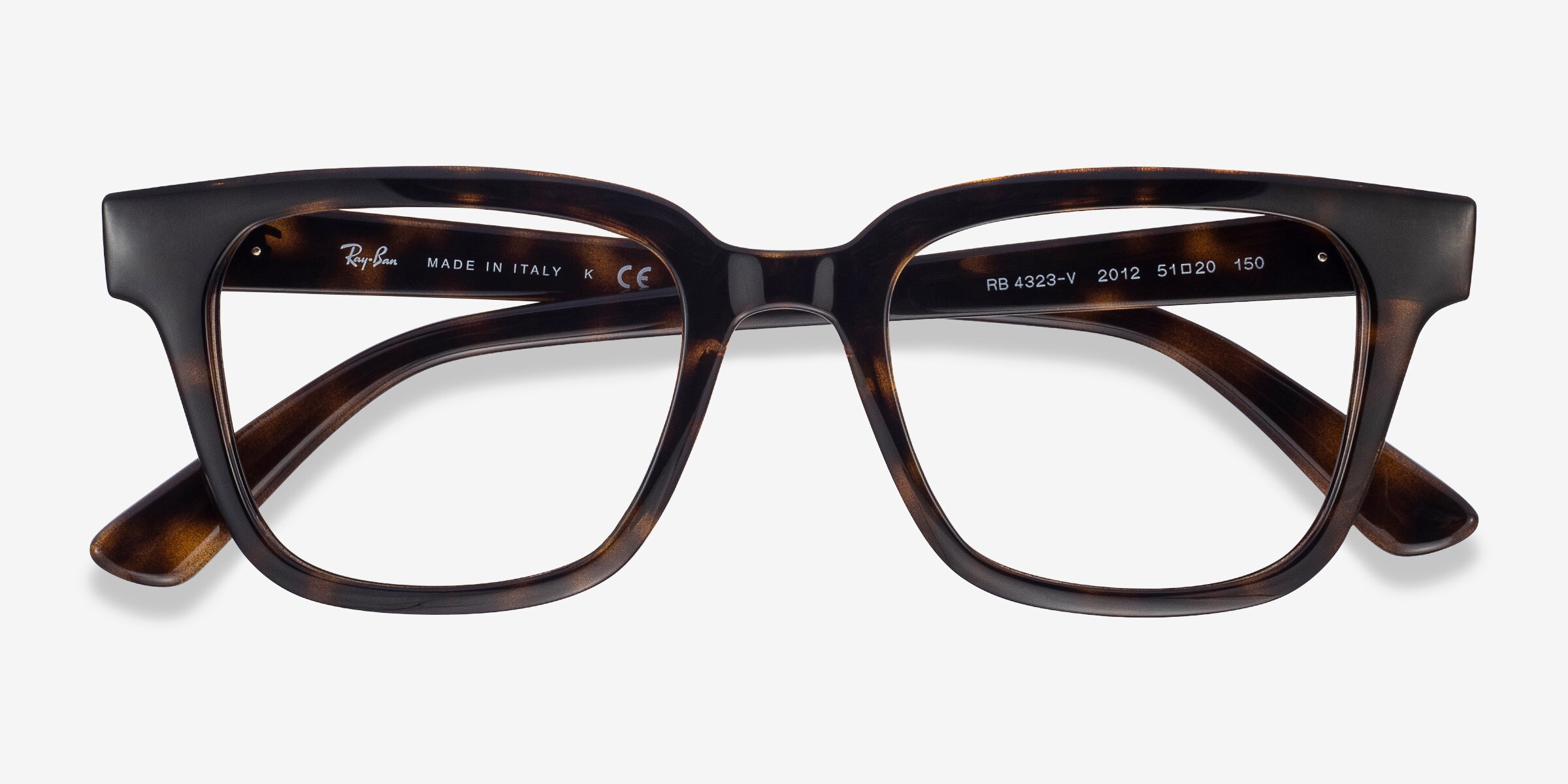 Ray-Ban RB4323V - Square Tortoise Frame Eyeglasses | Eyebuydirect