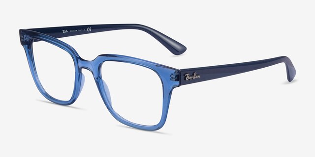 Ray-Ban RB4323V Clear Blue PlasticEyeglass Frames from EyeBuyDirect, Angle View