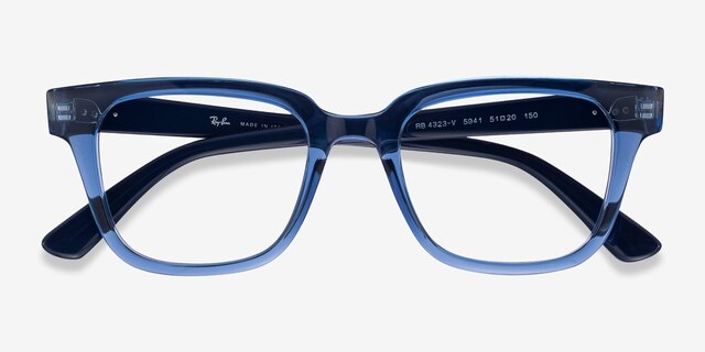 Ray-Ban RB4323V Clear Blue PlasticEyeglass Frames from EyeBuyDirect, Closed View