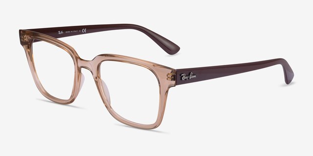 Ray-Ban RB4323V Clear Brown PlasticEyeglass Frames from EyeBuyDirect, Angle View