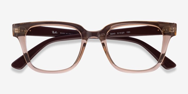 Ray-Ban RB4323V Clear Brown PlasticEyeglass Frames from EyeBuyDirect, Closed View
