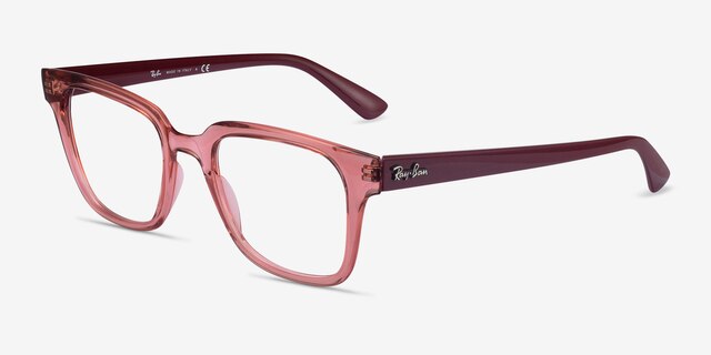 Ray-Ban RB4323V Clear Pink PlasticEyeglass Frames from EyeBuyDirect, Angle View