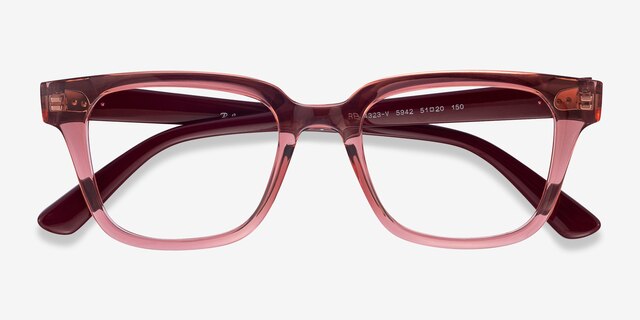 Ray-Ban RB4323V Clear Pink PlasticEyeglass Frames from EyeBuyDirect, Closed View