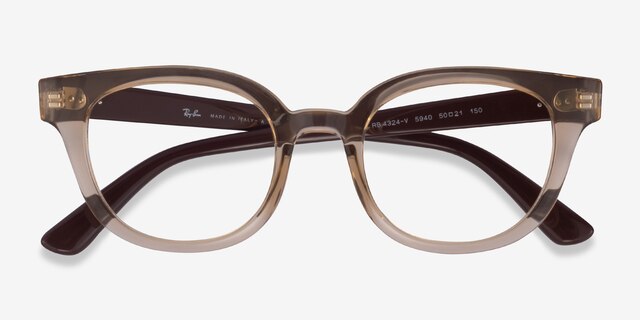 Ray-Ban RB4324V Clear Brown PlasticEyeglass Frames from EyeBuyDirect, Closed View