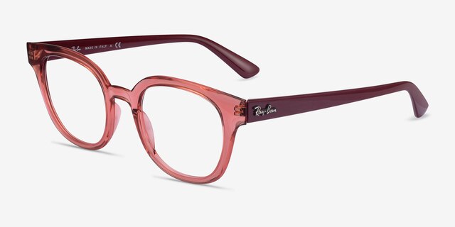 Ray-Ban RB4324V Clear Pink PlasticEyeglass Frames from EyeBuyDirect, Angle View