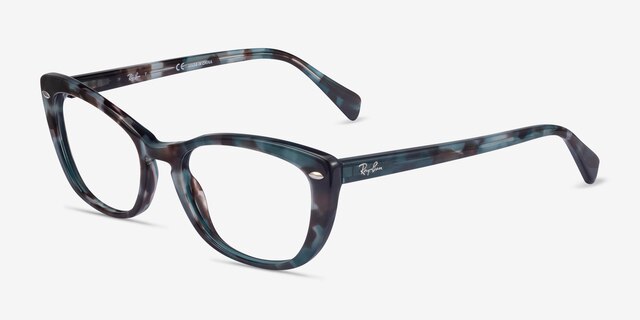 Ray-Ban RB5366 Blue Tortoise AcetateEyeglass Frames from EyeBuyDirect, Angle View