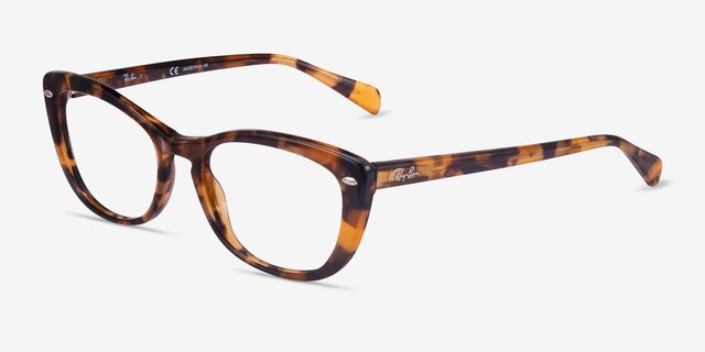 Ray-Ban RB5366 Tortoise AcetateEyeglass Frames from EyeBuyDirect, Angle View