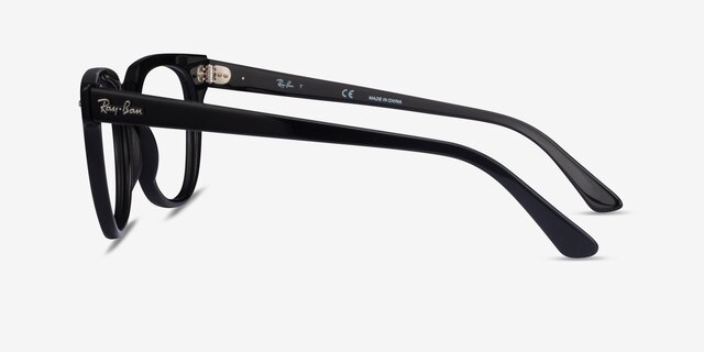 Ray-Ban Meteor Black AcetateEyeglass Frames from EyeBuyDirect, Side View