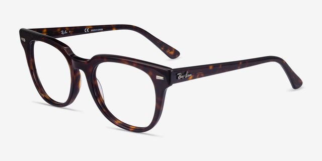 Ray-Ban Meteor Tortoise AcetateEyeglass Frames from EyeBuyDirect, Angle View