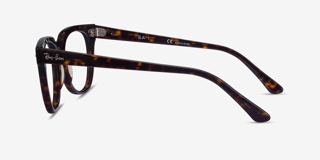 Ray-Ban Meteor Tortoise AcetateEyeglass Frames from EyeBuyDirect, Side View