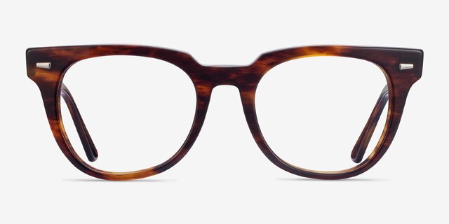 Ray-Ban Meteor Striped Tortoise AcetateEyeglass Frames from EyeBuyDirect, Front View