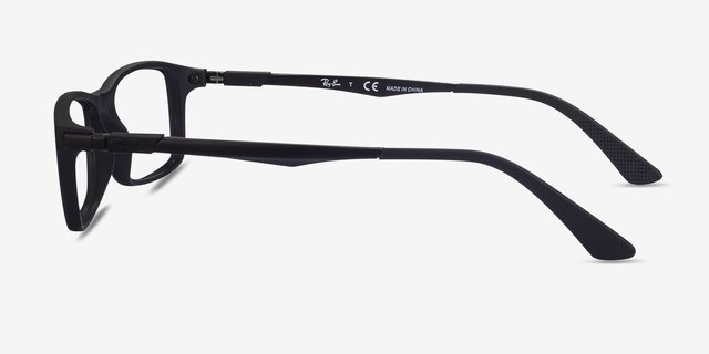 Ray-Ban RB7017 Black PlasticEyeglass Frames from EyeBuyDirect, Side View