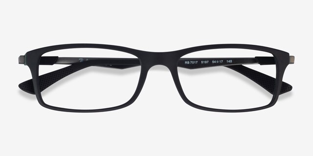 Ray-Ban RB7017 Black Green Gunmetal PlasticEyeglass Frames from EyeBuyDirect, Closed View