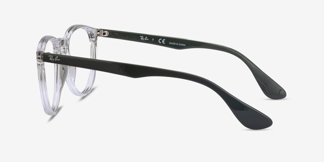 Ray-Ban RB7046 Clear Green PlasticEyeglass Frames from EyeBuyDirect, Side View