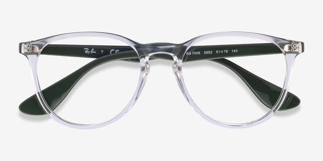 Ray-Ban RB7046 Clear Green PlasticEyeglass Frames from EyeBuyDirect, Closed View