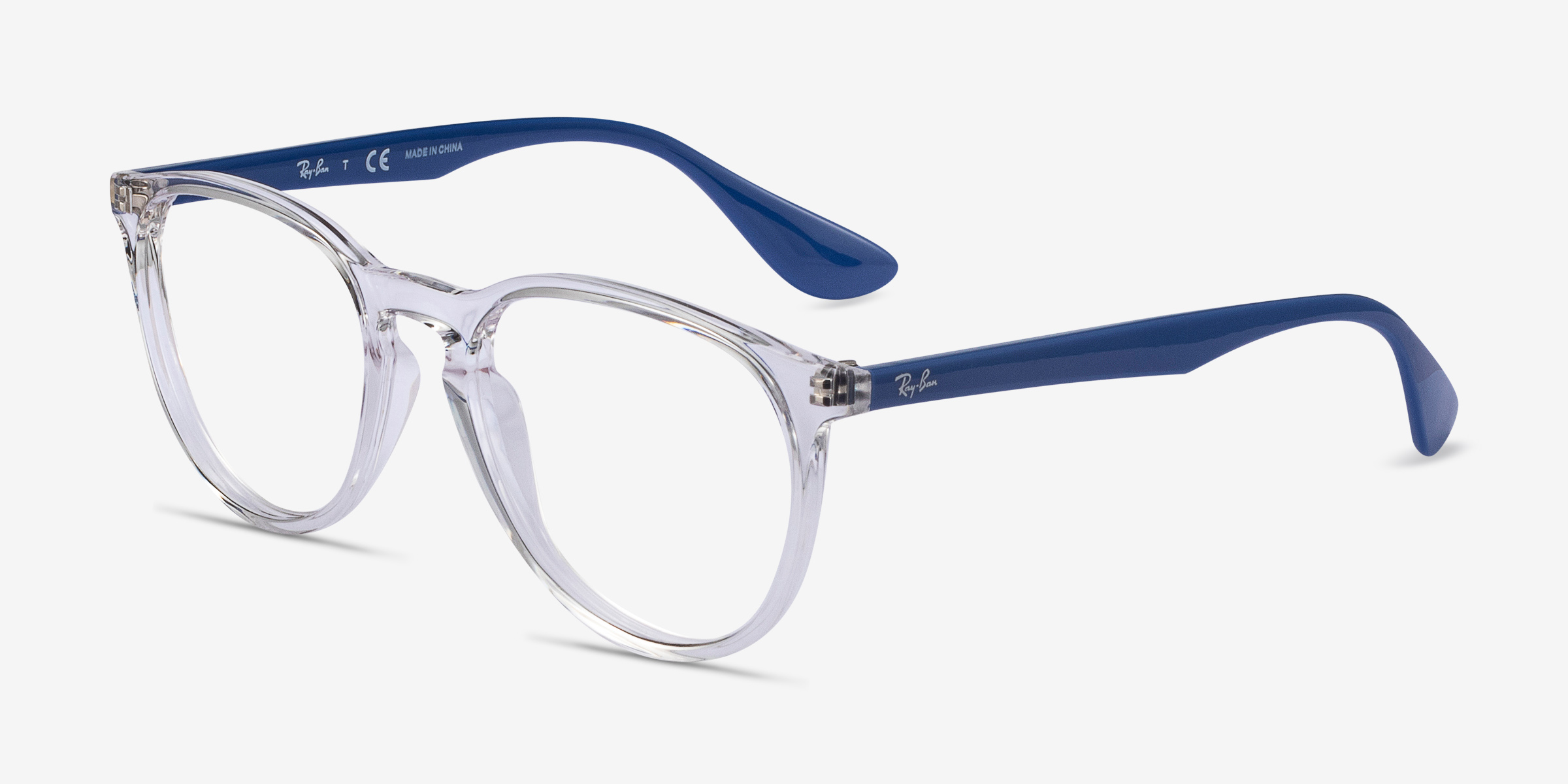 RayBan RB7046 Round Clear Blue Frame Glasses For Women