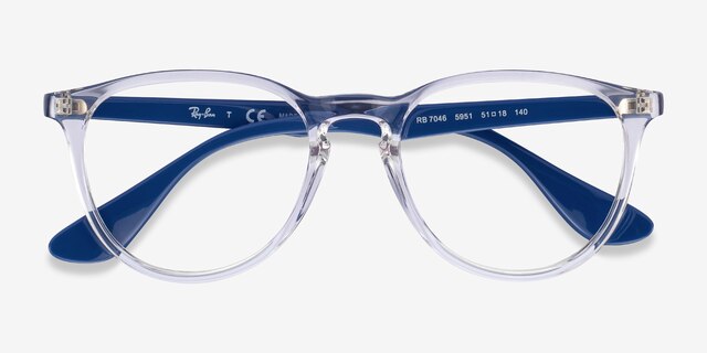 Ray-Ban RB7046 Clear Blue PlasticEyeglass Frames from EyeBuyDirect, Closed View