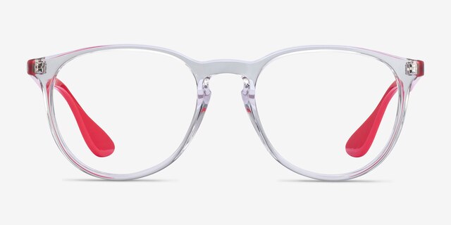 Ray-Ban RB7046 Clear Red PlasticEyeglass Frames from EyeBuyDirect, Front View