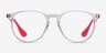 Ray-Ban RB7046 Clear Red PlasticEyeglass Frames from EyeBuyDirect, Front View