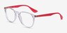 Ray-Ban RB7046 Clear Red PlasticEyeglass Frames from EyeBuyDirect, Angle View
