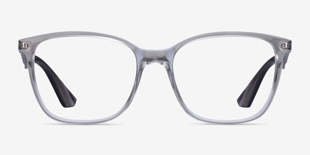 Ray-Ban RB7066 Clear Gray PlasticEyeglass Frames from EyeBuyDirect, Front View