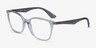 Ray-Ban RB7066 Clear Gray PlasticEyeglass Frames from EyeBuyDirect, Angle View