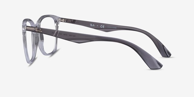 Ray-Ban RB7066 Clear Gray PlasticEyeglass Frames from EyeBuyDirect, Side View