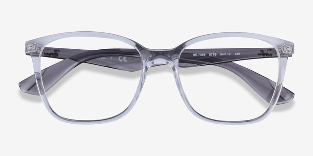 Ray-Ban RB7066 Clear Gray PlasticEyeglass Frames from EyeBuyDirect, Closed View
