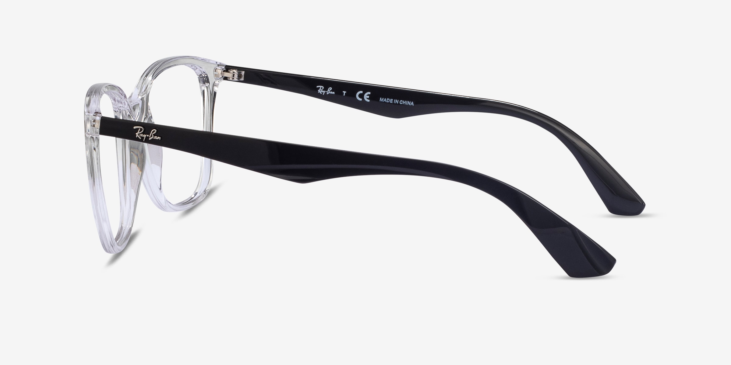 clear glasses with black arms