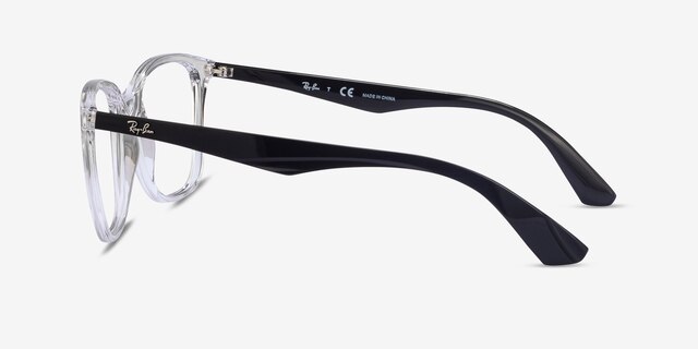 Ray-Ban RB7066 Clear Black PlasticEyeglass Frames from EyeBuyDirect, Side View