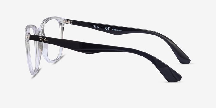 Ray-Ban RB7066 Clear Black Plastic Eyeglass Frames from EyeBuyDirect