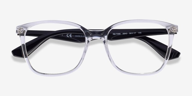 Ray-Ban RB7066 Clear Black PlasticEyeglass Frames from EyeBuyDirect, Closed View