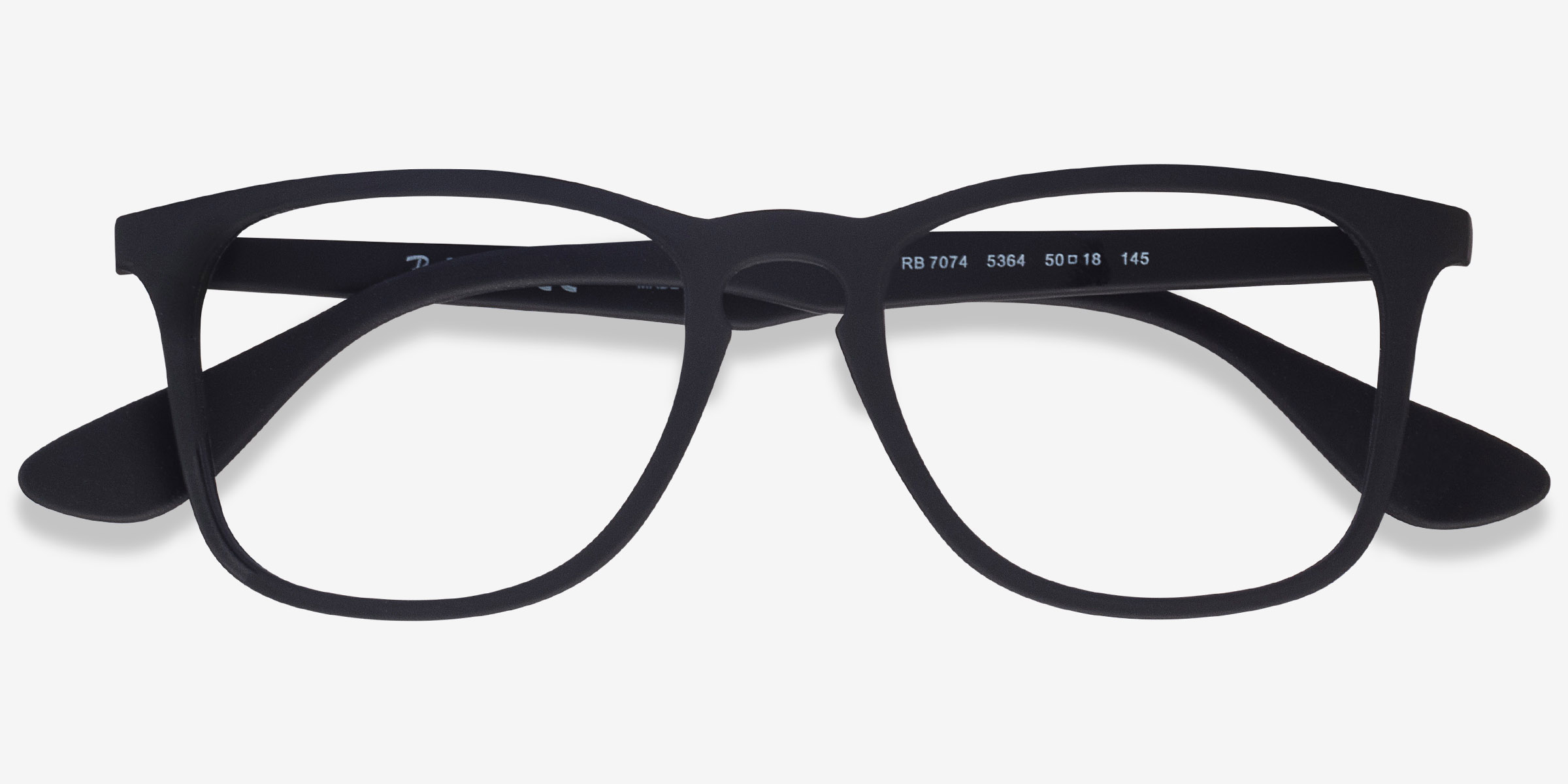 Ray-Ban RB7074 - Rectangle Black Frame Eyeglasses | Eyebuydirect