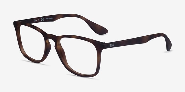 Ray-Ban RB7074 Tortoise PlasticEyeglass Frames from EyeBuyDirect, Angle View