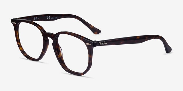 Ray-Ban RB7151 Tortoise AcetateEyeglass Frames from EyeBuyDirect, Angle View