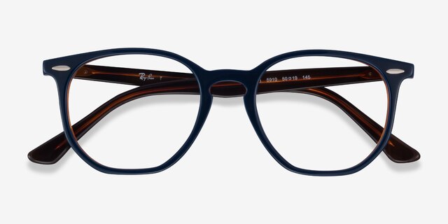 Ray-Ban RB7151 Blue Tortoise AcetateEyeglass Frames from EyeBuyDirect, Closed View