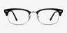 Ray-Ban Clubmaster Square Black & Silver AcetateEyeglass Frames from EyeBuyDirect, Front View