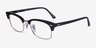 Ray-Ban Clubmaster Square Black & Silver AcetateEyeglass Frames from EyeBuyDirect, Angle View