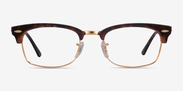 Ray-Ban Clubmaster Square Tortoise & Gold Acetate Eyeglass Frames from EyeBuyDirect
